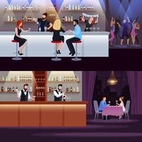 Cocktail People Composition Set vector