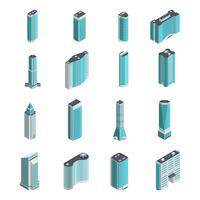 Modern Buildings Isometric Set vector