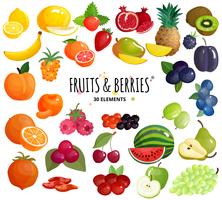 Fruits  Berries Composition Background Poster  vector