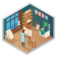 Modern Painting Studio Composition vector