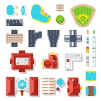 Conjunto de iconos de elementos de la ciudad vector