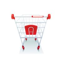 Supermarket Grocery Shopping Cart Realistic Image  vector