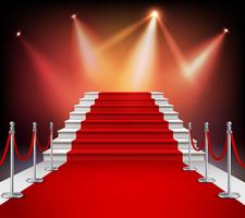 Alfombra roja con escaleras vector