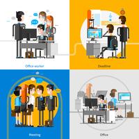 Office People 2x2 Design Concept   vector