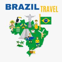 Brazil Culture Travel Agency Flat Poster vector