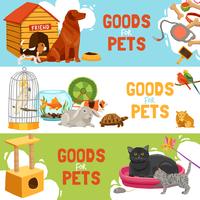 Goods For Pets Horizontal Banners vector