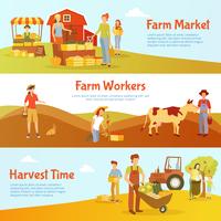 Harvest Farm Horizontal Banners vector