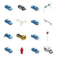 Car Accidents Isometric Icons Set vector