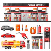 Petrol Station Design Concept vector