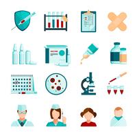 Vaccination Flat Icons Set vector