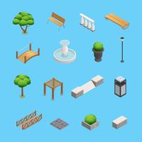 Landscaping Isometric Elements vector