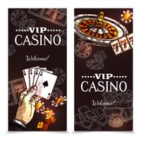 Banners verticales de Sketch Casino vector