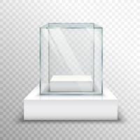 Empty Glass Showcase Transparent vector