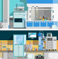 Two Science Laboratory Horizontal Banners  vector