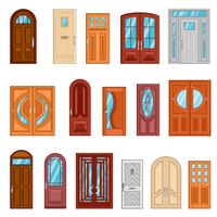 Conjunto de coloridas puertas delanteras detalladas vector