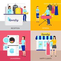 Laundry Concept Icons Set  vector