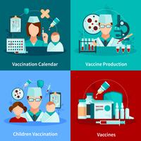 Vaccination Flat 2x2 Design Concept vector