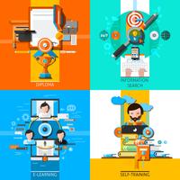  Online Education Concept Icons Set 