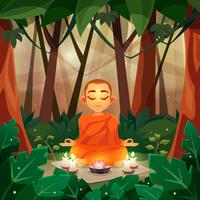 Buddha Flat Illustration