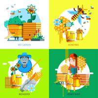Colorful Beekeeping Concept