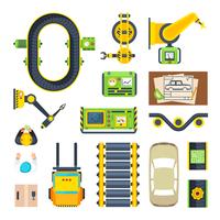 Production Line Elements Icon Set vector