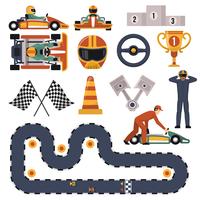 Karting Motor Race Set vector