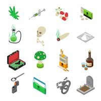 Conjunto de iconos de drogas vector