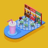 Fast Food Isometric Concept vector