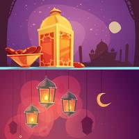 Ramadan Cartoon Banners vector