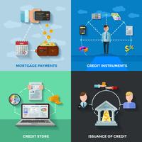 Calificación crediticia 2x2 concepto de diseño vector