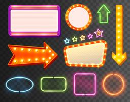 Neon Sign Icon Set vector