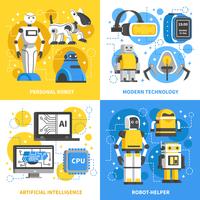 Inteligencia Artificial 2x2 Design Concept vector