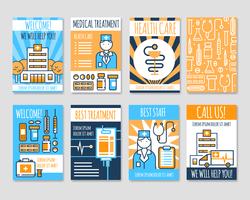 Medical Cards Line Banners vector