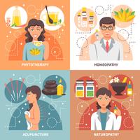 Alternative Medicine 2x2 Design Concept  vector