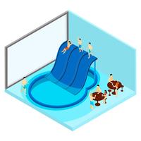  Indoor Water Park Illustration  vector