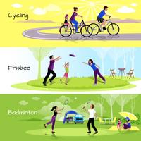 Active Leisure People Horizontal Banners vector