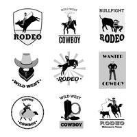 Rodeo Black Emblems Set vector
