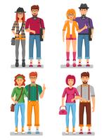 Hipster parejas concepto vector