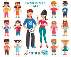 Set de pintura facial para niños vector