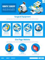 Robotic Surgery Isometric One Page Desing vector