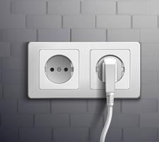 Electric Socket Cabel Plugged vector