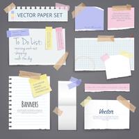 Banners de papel con cinta adhesiva vector