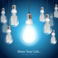 Led Lightbulb Background vector