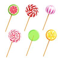 Dulces Lollipops caramelos realistas iconos conjunto vector