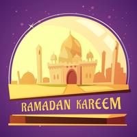 Ilustración de la mezquita de Ramadán Kareem vector