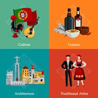 Portugal 2x2 Flat Icons Set vector