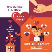 Diseño de composición de banners planos de adopción de caridad