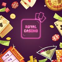 Royal Casino Retro Cartoon Illustration vector