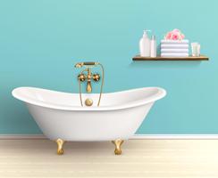 Bathroom Interior Colored Poster vector