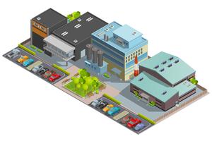 Factory Isometric Composition vector